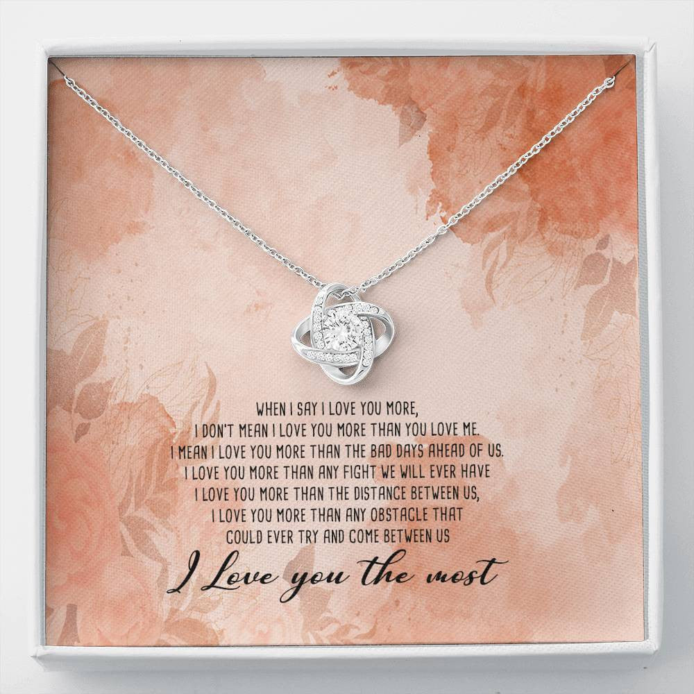 I Love You The Most - Love Knot Necklace Luxury Birthday Gift For Her