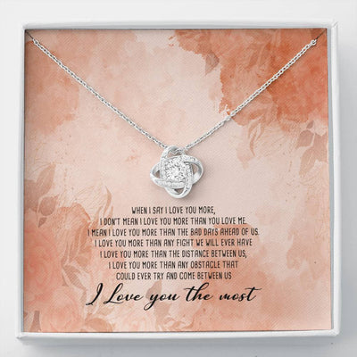 I Love You The Most - Love Knot Necklace Luxury Birthday Gift For Her