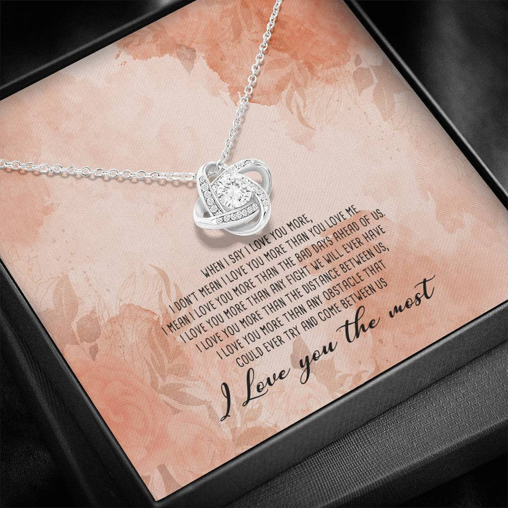 I Love You The Most - Love Knot Necklace Luxury Birthday Gift For Her