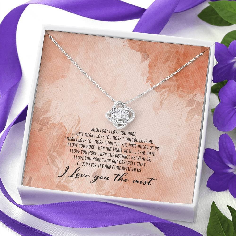 I Love You The Most - Love Knot Necklace Luxury Birthday Gift For Her