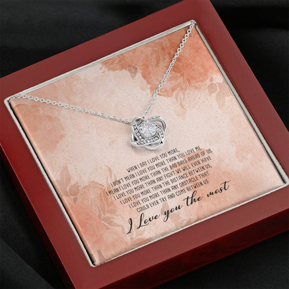 I Love You The Most - Love Knot Necklace Luxury Birthday Gift For Her
