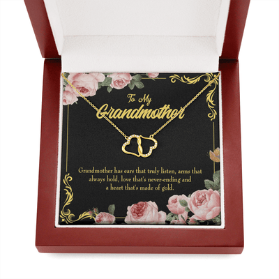 To My Grandma Grandmother Heart Of Gold Eternal Love 10K Solid Gold Heart Necklace Gift Set Diamonds Everlasting Love Luxury Box Gift From Him