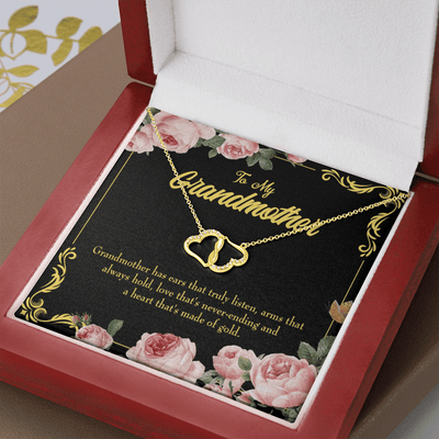 To My Grandma Grandmother Heart Of Gold Eternal Love 10K Solid Gold Heart Necklace Gift Set Diamonds Everlasting Love Luxury Box Gift From Him