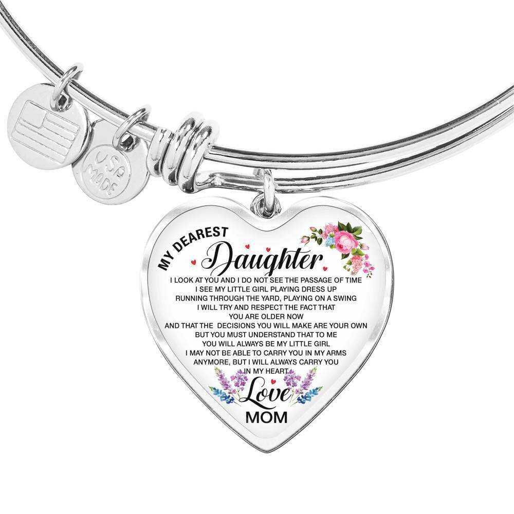 Necklace For Daughter My Dearest Daughter Mom's Gift - Heart Pendant Necklace