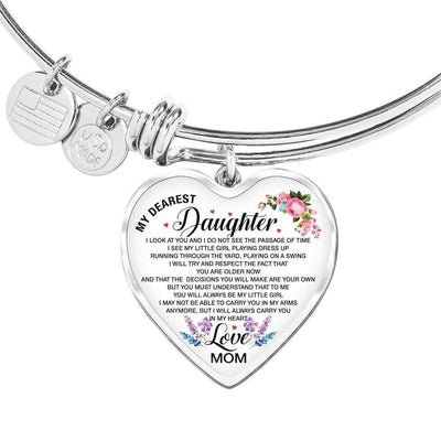 Necklace For Daughter My Dearest Daughter Mom's Gift - Heart Pendant Necklace