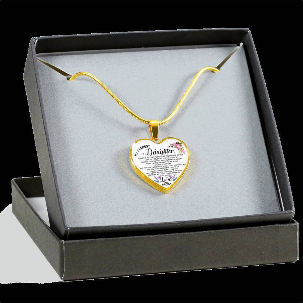 Necklace For Daughter My Dearest Daughter Mom's Gift - Heart Pendant Necklace