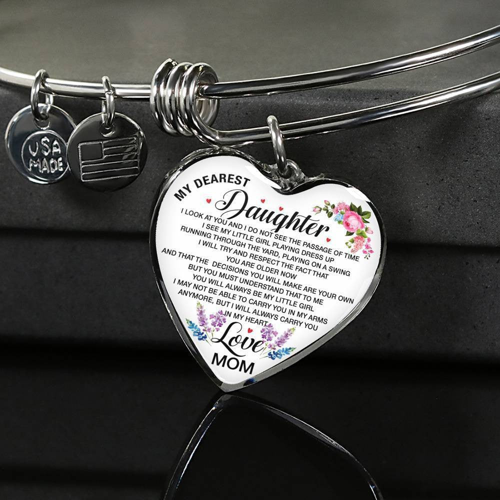 Necklace For Daughter My Dearest Daughter Mom's Gift - Heart Pendant Necklace