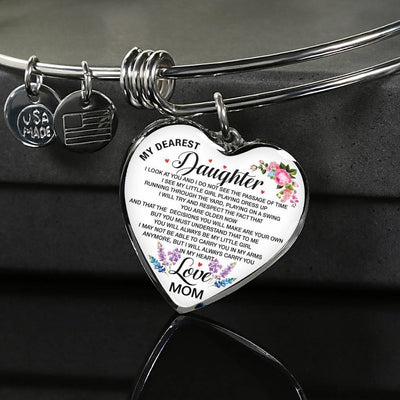 Necklace For Daughter My Dearest Daughter Mom's Gift - Heart Pendant Necklace