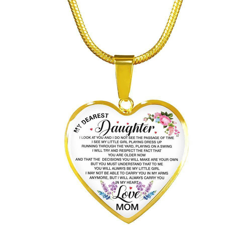 Necklace For Daughter My Dearest Daughter Mom's Gift - Heart Pendant Necklace