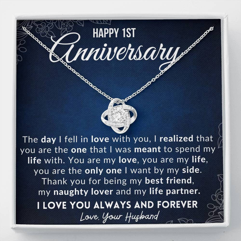 One Year Anniversary Gifts Wife, Anniversary Gift Love Knot Necklace