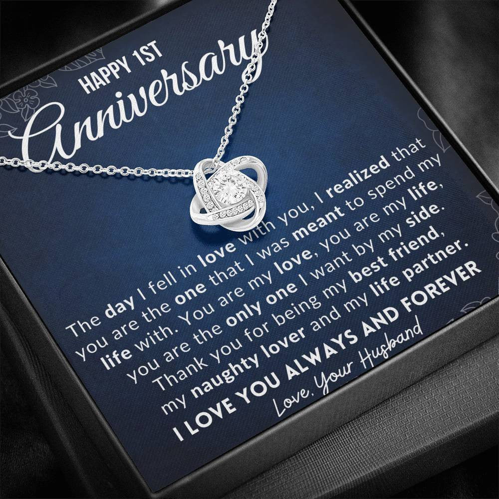 One Year Anniversary Gifts Wife, Anniversary Gift Love Knot Necklace