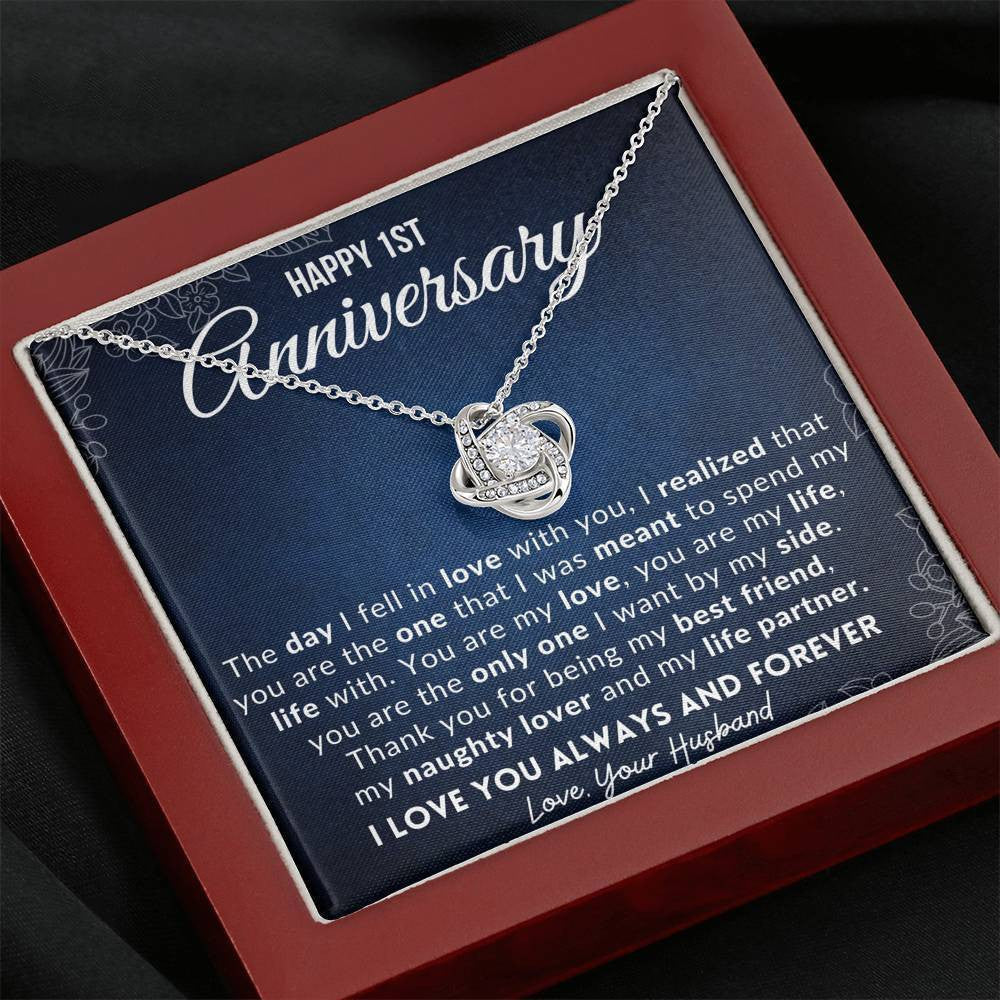 One Year Anniversary Gifts Wife, Anniversary Gift Love Knot Necklace