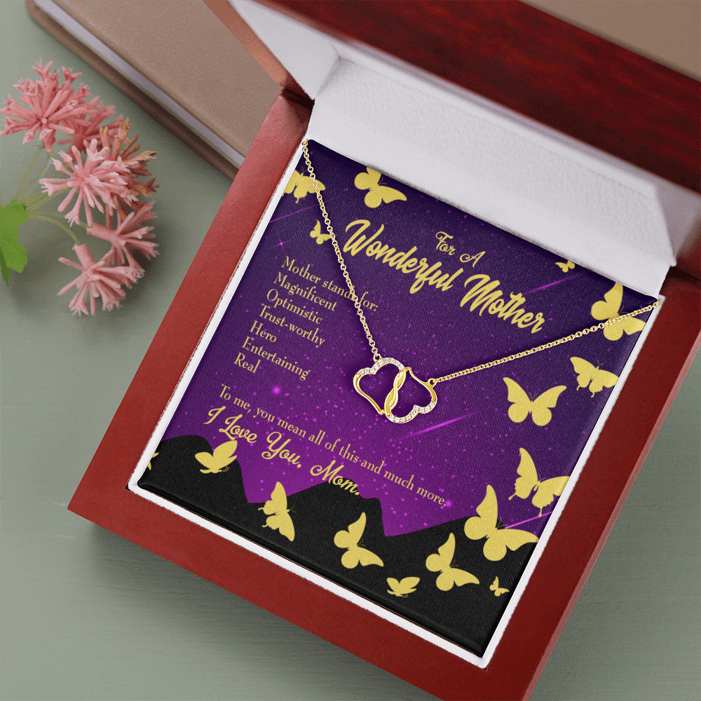 To My Mom Mother Eternal Love 10K Solid Gold Heart Necklace Gift Set Diamonds Everlasting Love Luxury Box Gift From Him