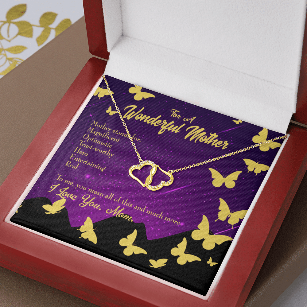 To My Mom Mother Eternal Love 10K Solid Gold Heart Necklace Gift Set Diamonds Everlasting Love Luxury Box Gift From Him