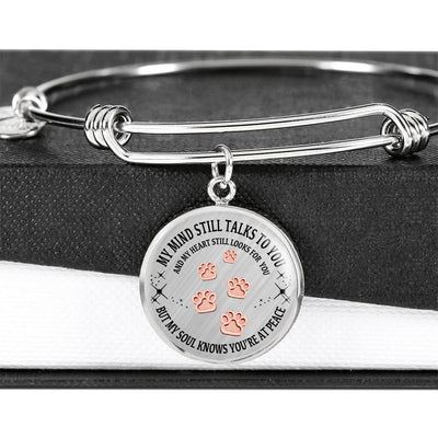 Pet Paws Steps To Heaven Memorial Keepsake Charm Bracelet - Luxury Circle Bangle Bracelet Gift Idea