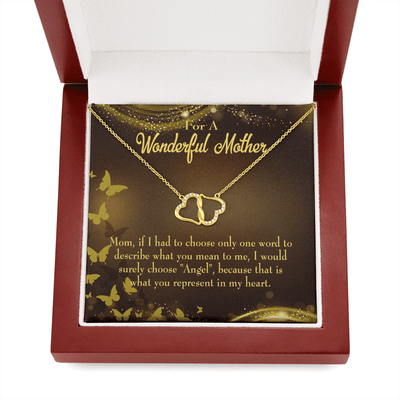 To My Mom  Angel Eternal Love 10K Solid Gold Heart Necklace Gift Set Diamonds Everlasting Love Luxury Box Gift From Him