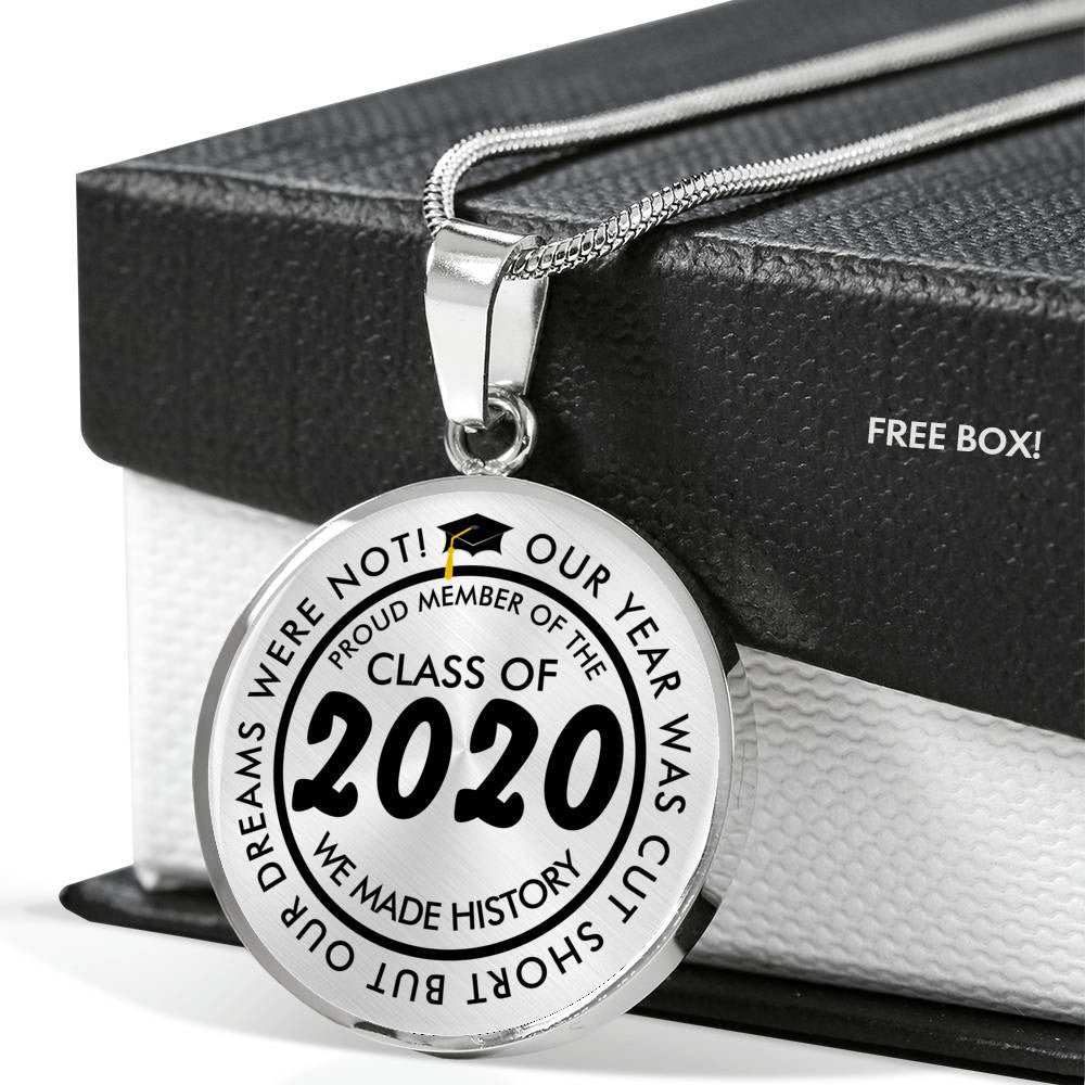 Luxury Graduation Necklace - Class Of 2022 [Free Custom Engraving] - Luxury Circle Pendant Necklace Perfect Gift Idea For Her/Him