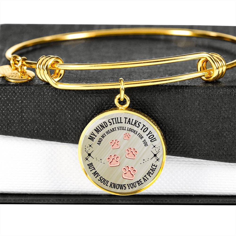 Pet Paws Steps To Heaven Memorial Keepsake Charm Bracelet - Luxury Circle Bangle Bracelet Gift Idea