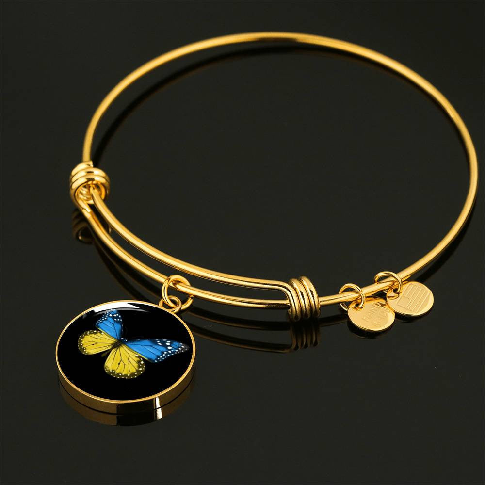 Ukrainian Butterfly - Luxury Circle Bangle Bracelet Gift Idea