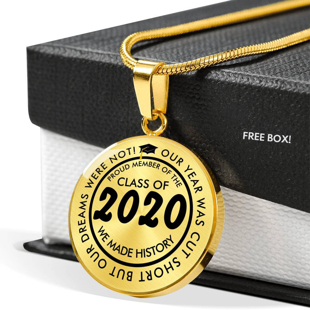 Luxury Graduation Necklace - Class Of 2022 [Free Custom Engraving] - Luxury Circle Pendant Necklace Perfect Gift Idea For Her/Him