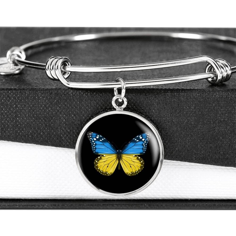 Ukrainian Butterfly - Luxury Circle Bangle Bracelet Gift Idea