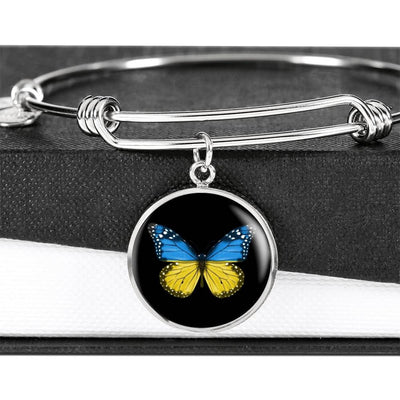 Ukrainian Butterfly - Luxury Circle Bangle Bracelet Gift Idea