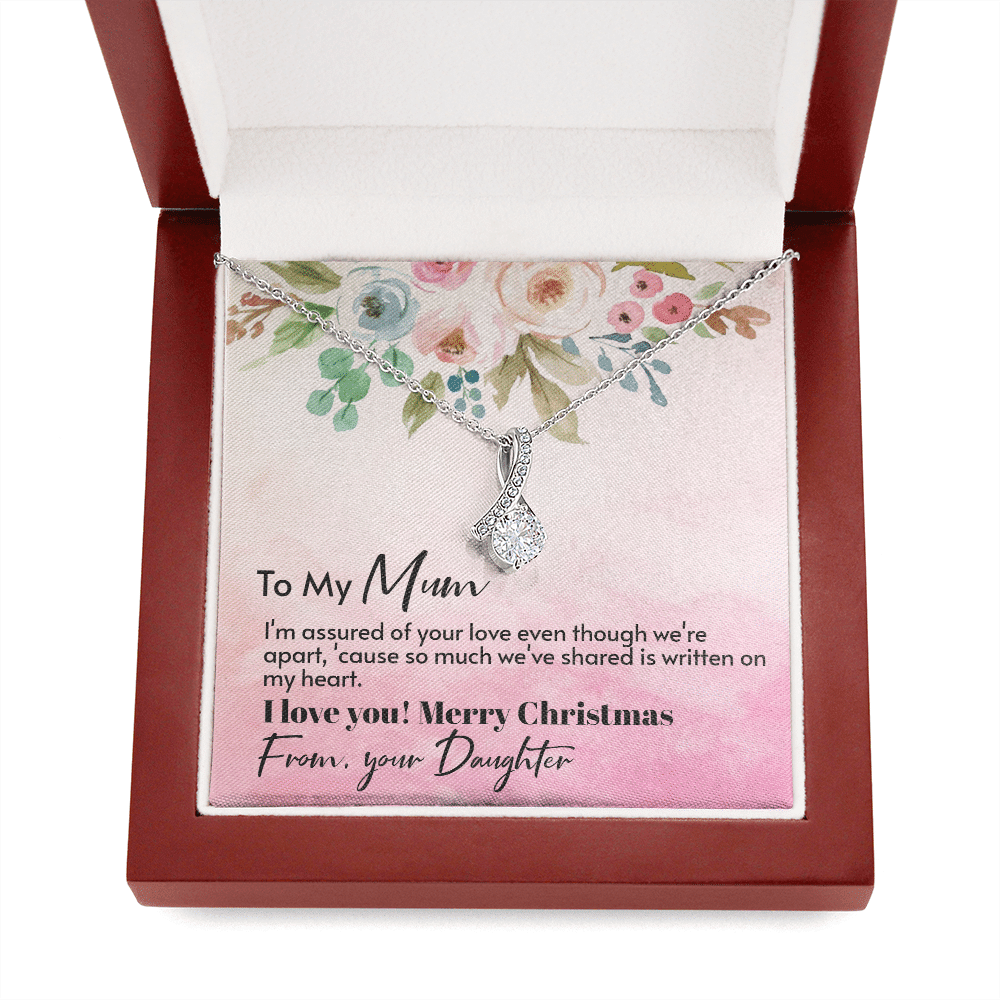 To My Mum From Daughter - Assured love - Merry Christmas Alluring Beauty Necklace Gift For Mom