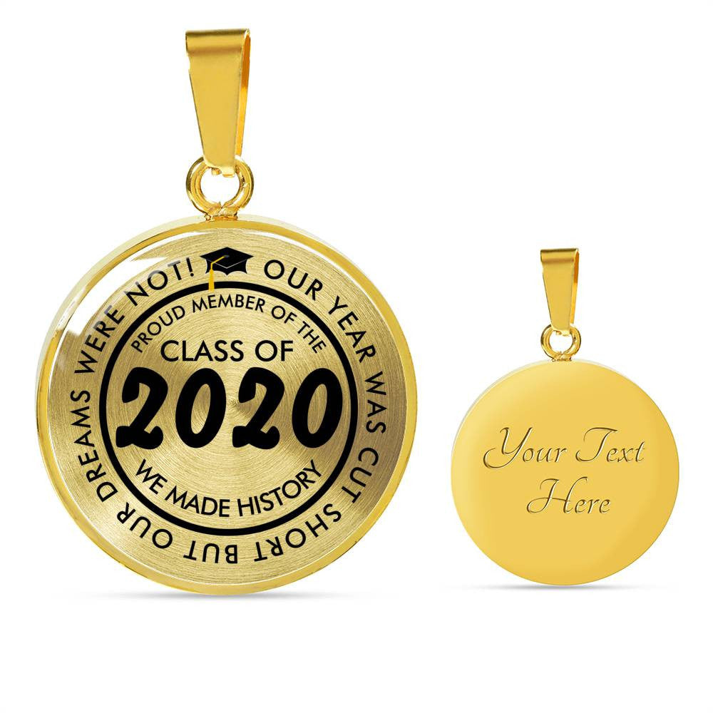 Luxury Graduation Necklace - Class Of 2022 [Free Custom Engraving] - Luxury Circle Pendant Necklace Perfect Gift Idea For Her/Him