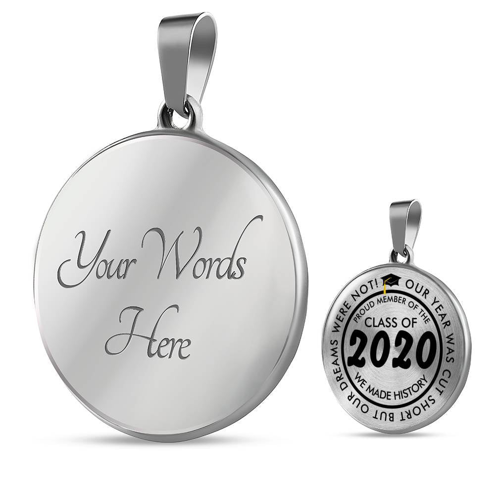 Luxury Graduation Necklace - Class Of 2022 [Free Custom Engraving] - Luxury Circle Pendant Necklace Perfect Gift Idea For Her/Him