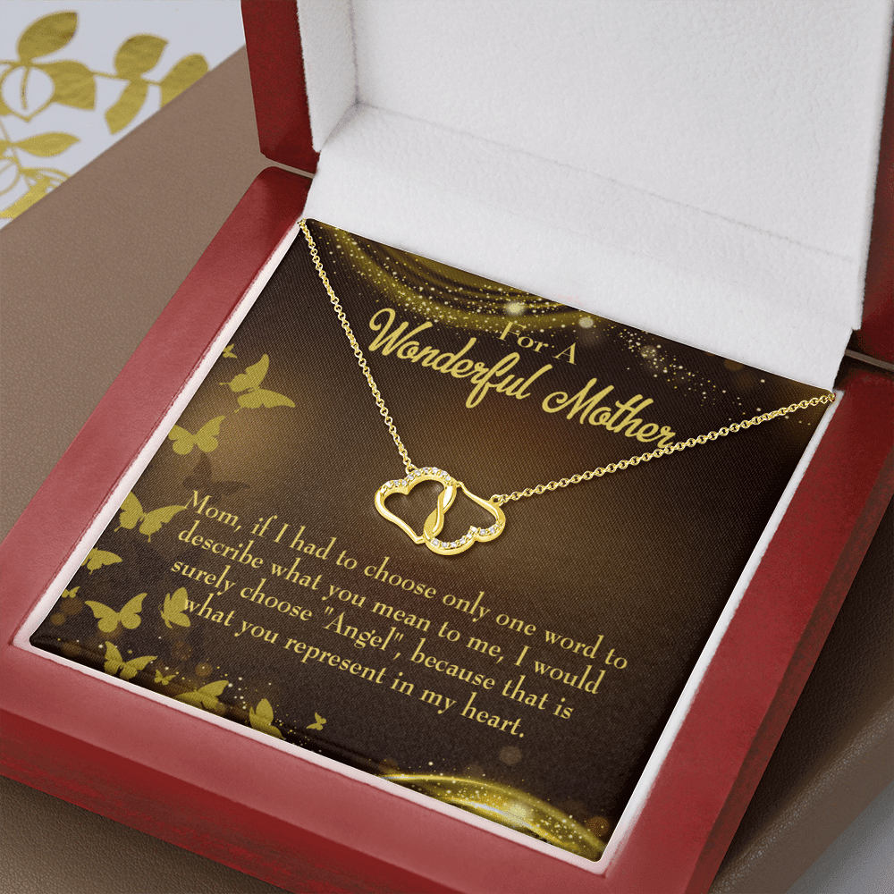 To My Mom  Angel Eternal Love 10K Solid Gold Heart Necklace Gift Set Diamonds Everlasting Love Luxury Box Gift From Him