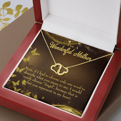 To My Mom  Angel Eternal Love 10K Solid Gold Heart Necklace Gift Set Diamonds Everlasting Love Luxury Box Gift From Him