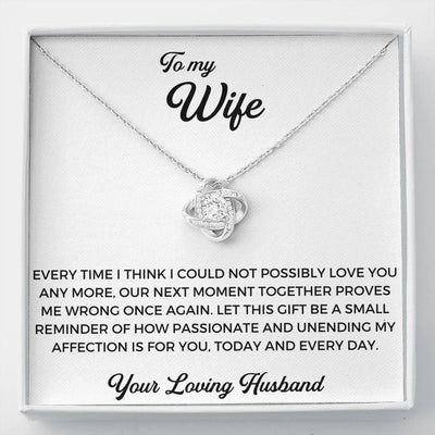 To My Wife - Thank You Gift - Love Knot Necklace Anniversary Love Messages Gift Ideas For Mom Momi Wife Woman