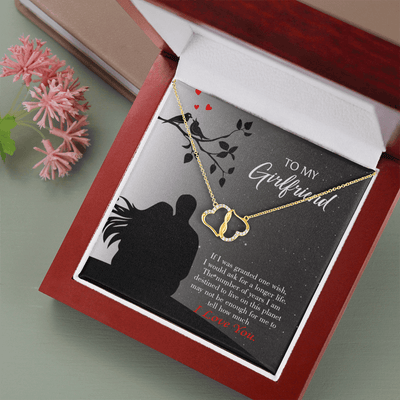 To My Girlfriend Longer Life Eternal Love 10K Solid Gold Heart Necklace W Pav� Set Diamonds - Everlasting Love with Luxury Box & MC
