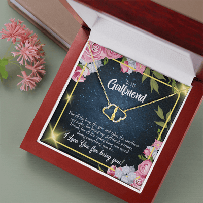 To My Girlfriend Being You Eternal Love 10K Solid Gold Heart Necklace W Pav� Set Diamonds - Everlasting Love with Luxury Box & MC