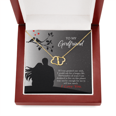 To My Girlfriend Longer Life Eternal Love 10K Solid Gold Heart Necklace W Pav� Set Diamonds - Everlasting Love with Luxury Box & MC