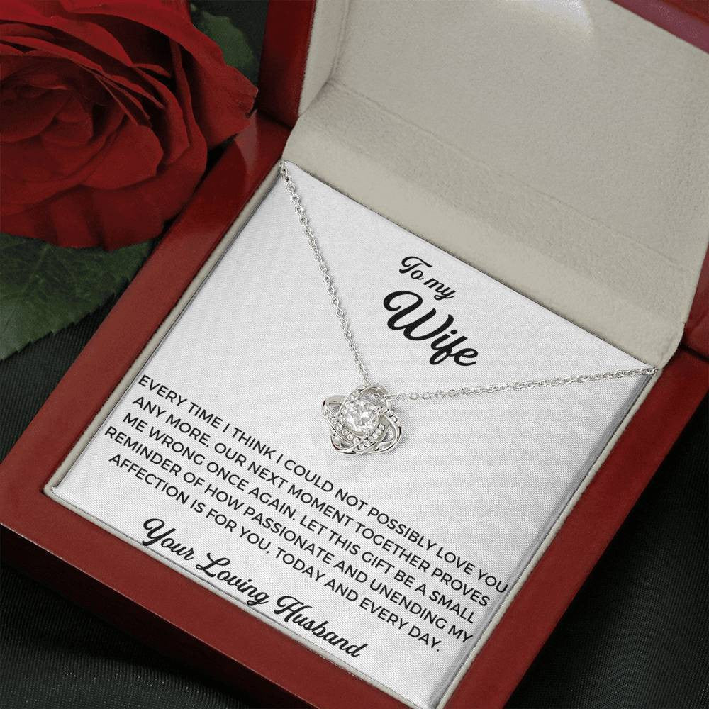 To My Wife - Thank You Gift - Love Knot Necklace Anniversary Love Messages Gift Ideas For Mom Momi Wife Woman