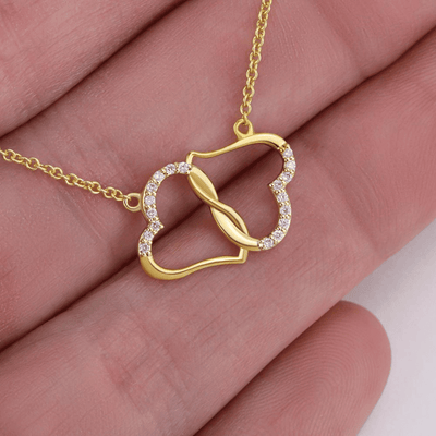 To My Girlfriend Longer Life Eternal Love 10K Solid Gold Heart Necklace W Pav� Set Diamonds - Everlasting Love with Luxury Box & MC
