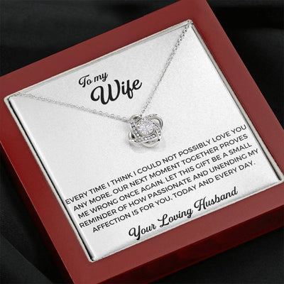To My Wife - Thank You Gift - Love Knot Necklace Anniversary Love Messages Gift Ideas For Mom Momi Wife Woman