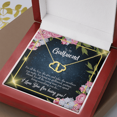 To My Girlfriend Being You Eternal Love 10K Solid Gold Heart Necklace W Pav� Set Diamonds - Everlasting Love with Luxury Box & MC