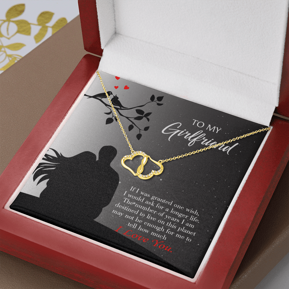To My Girlfriend Longer Life Eternal Love 10K Solid Gold Heart Necklace W Pav� Set Diamonds - Everlasting Love with Luxury Box & MC