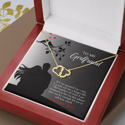 To My Girlfriend Longer Life Eternal Love 10K Solid Gold Heart Necklace W Pav� Set Diamonds - Everlasting Love with Luxury Box & MC