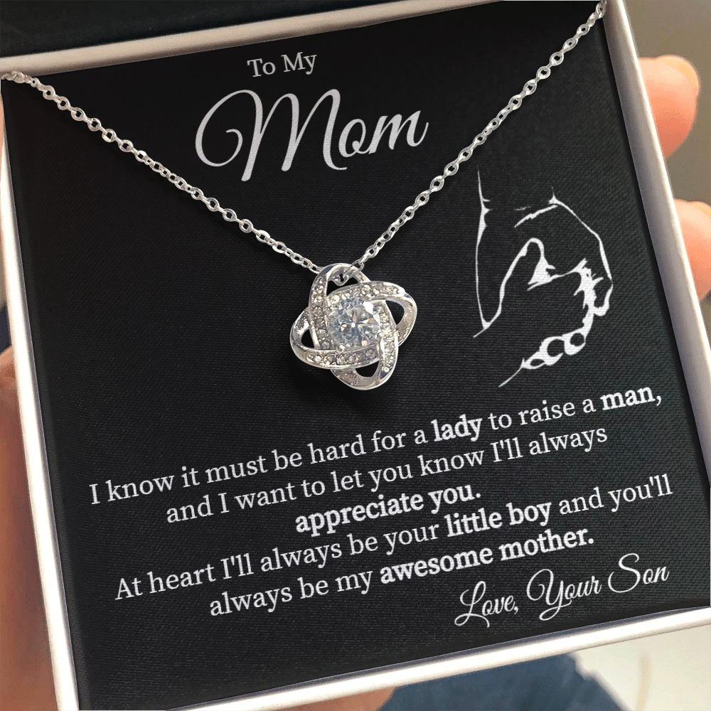 Gift For Mom - To My Dearest Daughter Linked Hearts Gift From Mom - Love Knot Necklace