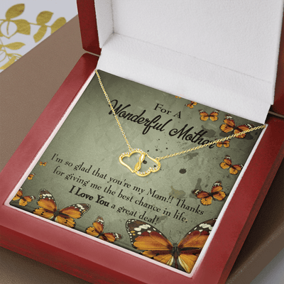 To My Mom I'm So Glad Eternal Love 10K Solid Gold Heart Necklace Gift Set Diamonds Everlasting Love Luxury Box Gift From Him