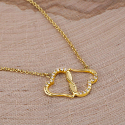 To My Mom I'm So Glad Eternal Love 10K Solid Gold Heart Necklace Gift Set Diamonds Everlasting Love Luxury Box Gift From Him