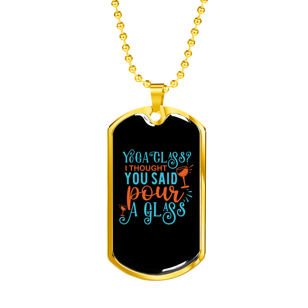 Yoga Glass Christian Necklace Dog Tag 24" Chain - Luxury Love Messages Dog Tag Gifts For Him