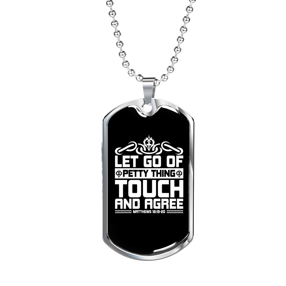 Petty Thing Touch Christian Necklace Dog Tag 24" Chain - Luxury Love Messages Dog Tag Gifts For Him
