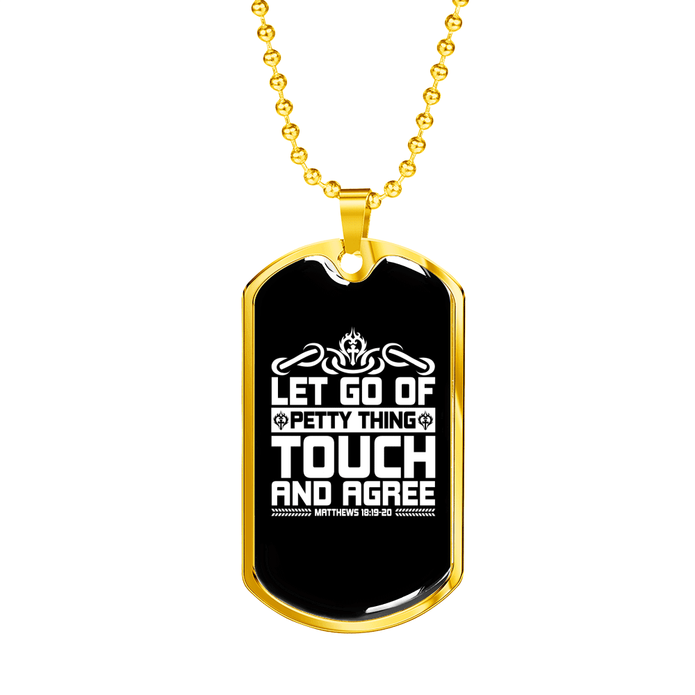 Petty Thing Touch Christian Necklace Dog Tag 24" Chain - Luxury Love Messages Dog Tag Gifts For Him