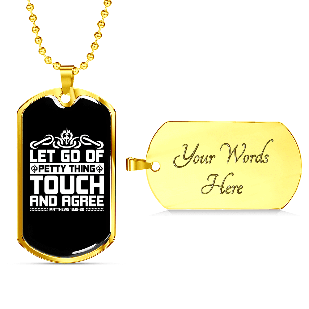 Petty Thing Touch Christian Necklace Dog Tag 24" Chain - Luxury Love Messages Dog Tag Gifts For Him