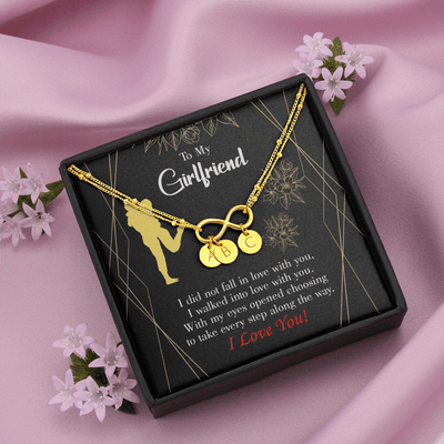 To My Girlfriend Walked Into Love Infinity Bracelet With Initial Charms - Infinity Bracelet