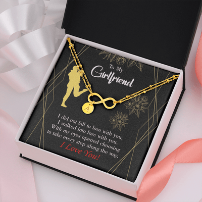 To My Girlfriend Walked Into Love Infinity Bracelet With Initial Charms - Infinity Bracelet